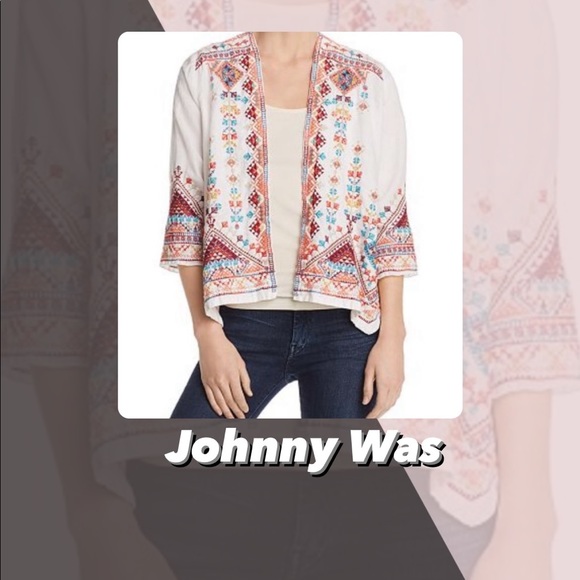 Johnny Was Jackets & Blazers - Johnny Was Velsia Embroidered Linen Bolero
